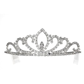 SAMKY Princess Rhinestones Crystal Flower Wedding Bridal Pageant Tiara Crown T1153