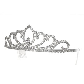SAMKY Princess Rhinestones Crystal Flower Wedding Bridal Pageant Tiara Crown T1153