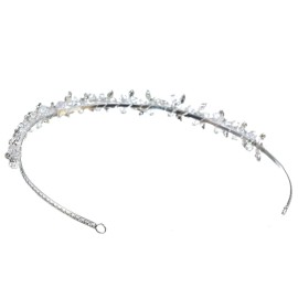 SAMKY Bridal Wedding Rhinestone Crystal Beads Flower Prom Headband Tiara T848