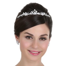 SAMKY Bridal Crown Rhinestone Wedding Tiara Crystal Headband Headpiece Bride\'s Hair Accessories