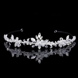 SAMKY Bridal Crown Rhinestone Wedding Tiara Crystal Headband Headpiece Bride\'s Hair Accessories