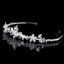 SAMKY Bridal Crown Rhinestone Wedding Tiara Crystal Headband Headpiece Bride\'s Hair Accessories