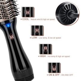 One Step Hair Dryer & Volumizing Hot Air Brush, Blow Dryer, Ceramic Straightener, Curler & Hot Comb 4 in 1 Salon Ionic Brush, Hair Styling Tools, Black One Step Hair Dryer & Volumizing Hot Air Brush, Blow Dryer, Ceramic Straightener, Curler & Hot Comb 4 in 1 Salon Ionic Brush, Hair Styling Tools, Black