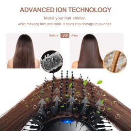 One Step Hair Dryer & Volumizing Hot Air Brush, Blow Dryer, Ceramic Straightener, Curler & Hot Comb 4 in 1 Salon Ionic Brush, Hair Styling Tools, Black One Step Hair Dryer & Volumizing Hot Air Brush, Blow Dryer, Ceramic Straightener, Curler & Hot Comb 4 in 1 Salon Ionic Brush, Hair Styling Tools, Black