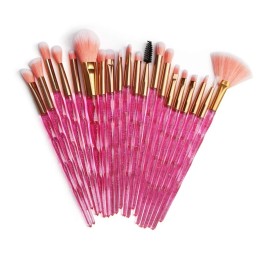 MELADY 20pcs Multi-function Pro Cosmetic Powder Foundation Eye shadow Eyeliner Lip Makeup Brushes Sets (full rose)