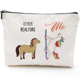 Blue Leaves Realtors Gifts for Women,Realtorss Fun Gifts, Realtors Bags for Women,Realtors Makeup Bag, Make Up Pouch,BRealtors Birthday Gifts