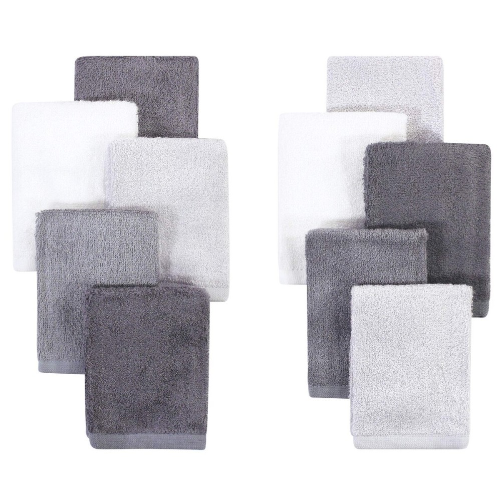 Little Treasure Unisex Baby Rayon from Bamboo Luxurious Washcloths, Gray Charcoal, One Size