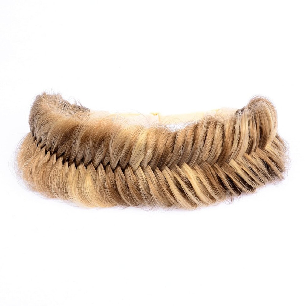 DIGUAN Wide Fishtail 2 Strands Synthetic Hair Braided Headband Classic Chunky Plaited Braids Elastic Stretch Hairpiece Women Girl Beauty accessory,59g (Highlighted) DIGUAN Wide Fishtail 2 Strands Synthetic Hair Braided Headband Classic Chunky Plaited Braids Elastic Stretch Hairpiece Women Girl Beauty accessory,59g (Highlighted)