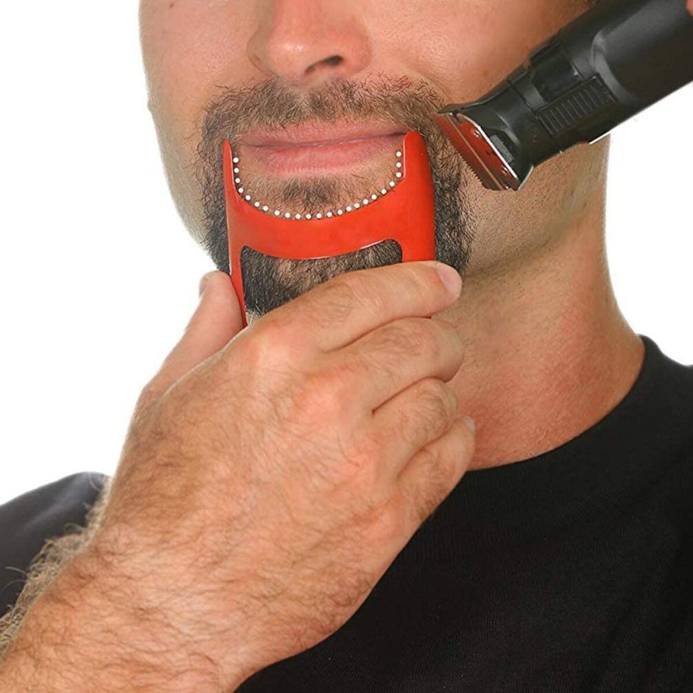 Healifty Goatee Shaving Template Shaping Edge Up Tool for Goatee Trimming Lineup Beard Grooming Kit for Men One Size Fits All Self Cut Guide Use Barber Supplies 2pcs