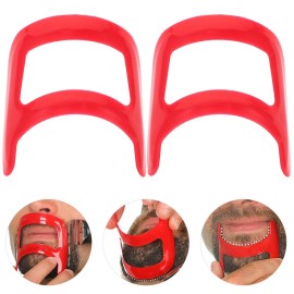 Healifty Goatee Shaving Template Shaping Edge Up Tool for Goatee Trimming Lineup Beard Grooming Kit for Men One Size Fits All Self Cut Guide Use Barber Supplies 2pcs