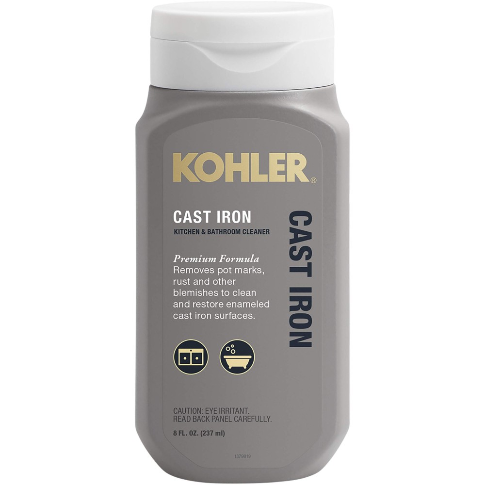 KOHLER K-23725-NA Cast Iron Cleaner, For Kitchen and Bathroom, 8 oz Bottle, Nonabrasive Cream-based Cleaner KOHLER K-23725-NA Cast Iron Cleaner, For Kitchen and Bathroom, 8 oz Bottle, Nonabrasive Cream-based Cleaner