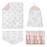 Sweet Jojo Designs Pastel Rainbow Baby Girl Nursery Crib Bedding Set - 4 Pieces - Blush Pink, Purple, Teal, Blue and White