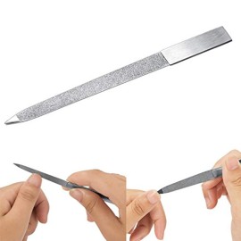 Zittop Nail File - 7 Inch Stainless Steel Double Side Nail File Metal File Buffer Fingernails Toenails Manicure Files for Men Women Salon Home and Travel