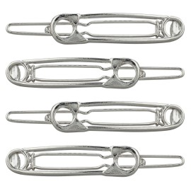 Lux Accessories Set of 4 Silver Tone Safety Clothing Pin Design Fashion Hair Pins