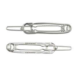 Lux Accessories Set of 4 Silver Tone Safety Clothing Pin Design Fashion Hair Pins Lux Accessories Set of 4 Silver Tone Safety Clothing Pin Design Fashion Hair Pins