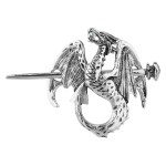 Lux Accessories Silver Tone Mystical Dragon Nailed Wings Fashionable Hair Accessories
