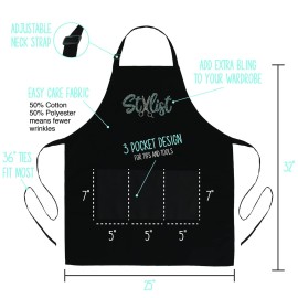 Plum Hill Rhinestone Hair Stylist Apron for Women - Cute Salon Apron for Hairstylist, Hairdresser, Barber, Cosmetologist, Beautician - Waterproof Hair Cutting Smock - Professional Hair Supplies, Teal