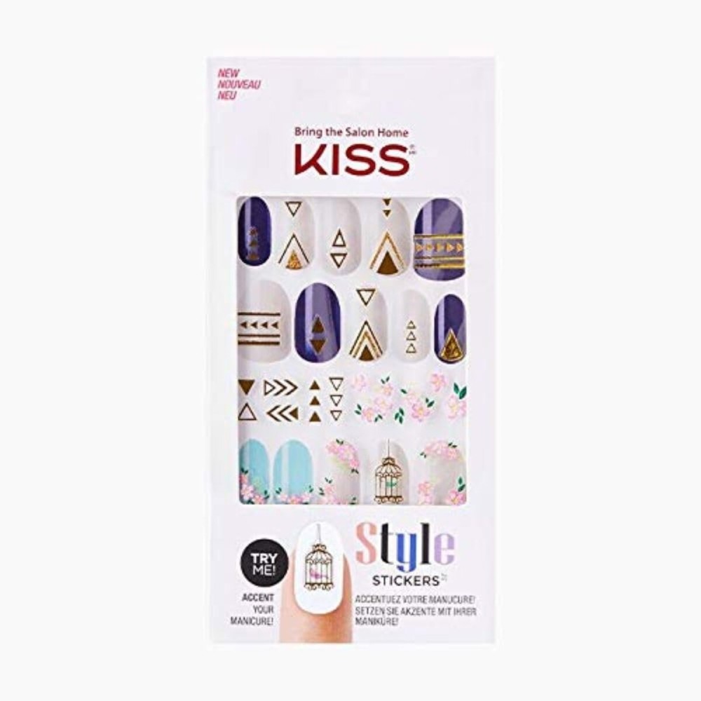 KISS Nail Art Style Stickers, DIY Manicure Kit, Style \'Glow Up\', 1 Sheet, 40 Peel Off Nail Art Stickers KISS Nail Art Style Stickers, DIY Manicure Kit, Style \'Glow Up\', 1 Sheet, 40 Peel Off Nail Art Stickers