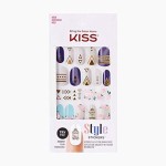 KISS Nail Art Style Stickers, DIY Manicure Kit, Style \'Glow Up\', 1 Sheet, 40 Peel Off Nail Art Stickers