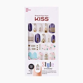KISS Nail Art Style Stickers, DIY Manicure Kit, Style \'Glow Up\', 1 Sheet, 40 Peel Off Nail Art Stickers KISS Nail Art Style Stickers, DIY Manicure Kit, Style \'Glow Up\', 1 Sheet, 40 Peel Off Nail Art Stickers