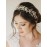 SWEETV Handmade Rhinestone Wedding Headband Flower-Leaf Bridal Headpieces for Wedding Pearl Hair Accessories (Silver)