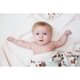 lulujo Baby Silky Soft Breathable Muslin Baby Quilt & Toddler Blanket, 47 X 47, Eucalyptus