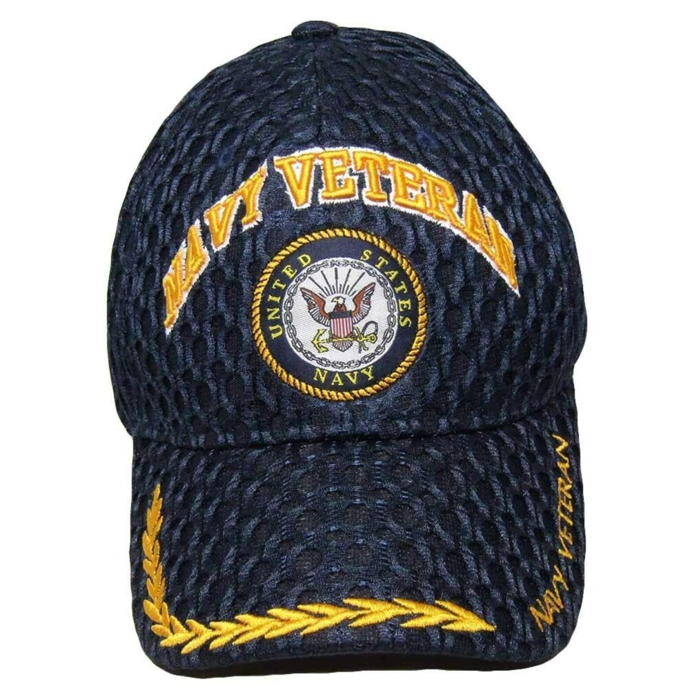 Trade Winds US Navy Veteran Blue Ball Cap Baseball Cap (Licensed) Mesh Textured CAP592A Hat