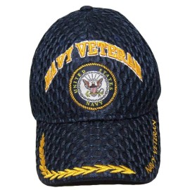 Trade Winds US Navy Veteran Blue Ball Cap Baseball Cap (Licensed) Mesh Textured CAP592A Hat