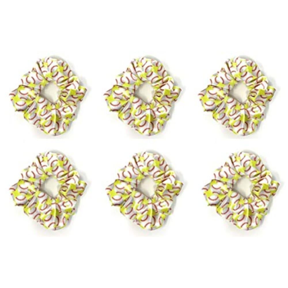 Softball Volleyball Hair Scrunchies for Girl Team Gift by Daisy Lane - Set of 6 (Softball)