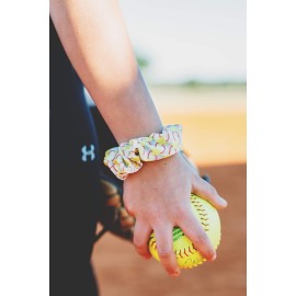 Softball Volleyball Hair Scrunchies for Girl Team Gift by Daisy Lane - Set of 6 (Softball)