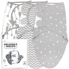 Preemie Swaddles 4-7 lbs - 3-Pack Premature Babies Swaddle Sleep Sack - Organic Cotton - Premature Infant Sleeping Sack - Easy Adjustable Baby Swaddle Blanket Wrap (Galaxy)