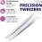 Sivote Eyelash Tweezers, 2-Pack, Hand Calibrated Straight and Curved Tips, Stainless Steel Lash Tweezers for Eyelash Extensions, Matte Silver