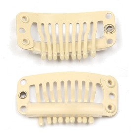 50pcs Wig Clips Stainless Steel Snap Clips for Hair Extensions DIY Wig Combs Toupee Clips 9-teeth 32mm 1.2g/pc, 2pcs Weaving Thread, 1set/30pcs Needles (Beige) 50pcs Wig Clips Stainless Steel Snap Clips for Hair Extensions DIY Wig Combs Toupee Clips 9-teeth 32mm 1.2g/pc, 2pcs Weaving Thread, 1set/30pcs Needles (Beige)
