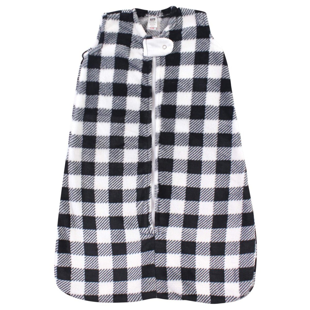 Hudson Baby Unisex Baby Plush Sleeping Bag, Sack, Blanket, Black Plaid, 18-24 Months