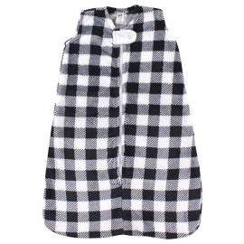 Hudson Baby Unisex Baby Plush Sleeping Bag, Sack, Blanket, Black Plaid, 18-24 Months