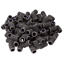 PANA 100 Pieces Nail Sanding Bands Professional Nail Manicure Great Fit for Nail Drill Bits for Acrylic Nails (180 Grit, Black) PANA 100 Pieces Nail Sanding Bands Professional Nail Manicure Great Fit for Nail Drill Bits for Acrylic Nails (180 Grit, Black)