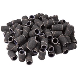 PANA 100 Pieces Nail Sanding Bands Professional Nail Manicure Great Fit for Nail Drill Bits for Acrylic Nails (150 Grit, Black)