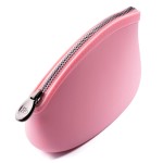 Cosmetic Bag by Pudinbag | Small Makeup Bag for Women | Cosmetic Makeup Pouch for Purse | Silicone Waterproof Vegan | Pink