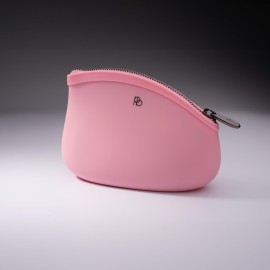 Cosmetic Bag by Pudinbag | Small Makeup Bag for Women | Cosmetic Makeup Pouch for Purse | Silicone Waterproof Vegan | Pink