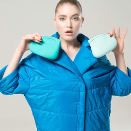 Cosmetic Bag by Pudinbag | Small Makeup Bag for Women | Cosmetic Makeup Pouch for Purse | Silicone Waterproof Vegan | Pink