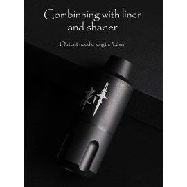 DGT Cartridge Rotary Tattoo Machine Pen with with Japanese Brushless Motor and Machine cord (Matte Black)