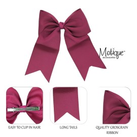 Motique Accessories Jumbo Bow Clip with Tails for Women and Girls -Burgundy Motique Accessories Jumbo Bow Clip with Tails for Women and Girls -Burgundy