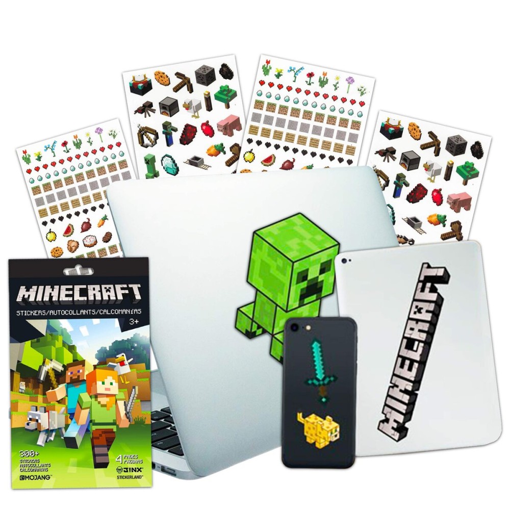 Minecraft Laptop Stickers Ultimate Set - Bundle Includes 10 Premium Minecraft Decals for Room Decor, Car, MacBook, Phone and 300 Minecraft Stickers
