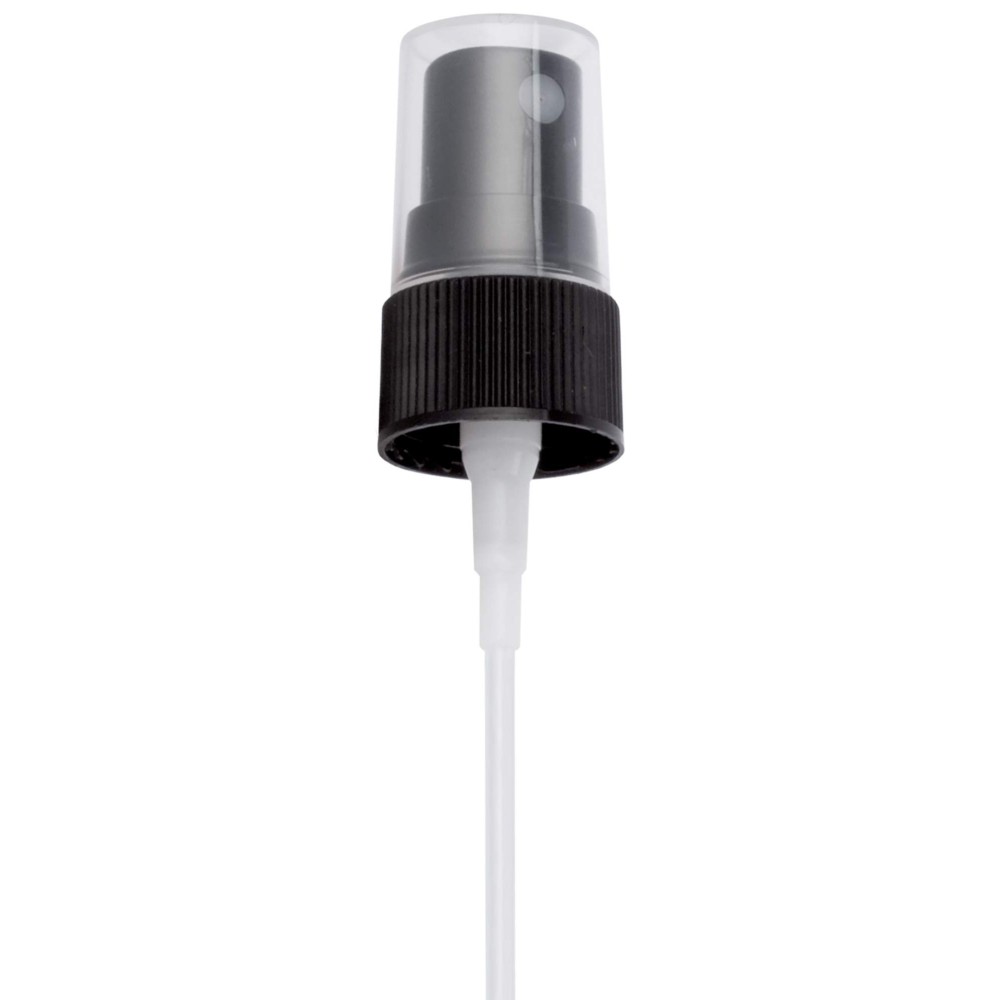 JUVITUS 20-410 Ribbed Black Fine Mist Spray Top Closure, 3.75 inch dip tube length (12 PACK)