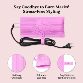 VODANA Multipurpose Silicone Pad - Heat-Resistant Rest & Travel Pouch for Hair Styling Irons, Includes Cord Organizer, 10x5 Inch (Pink) (Violet)