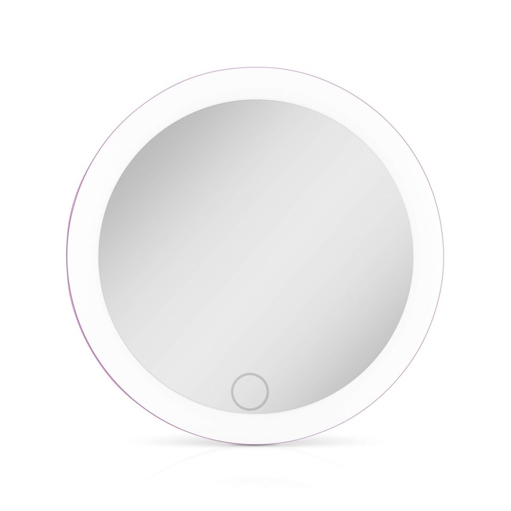 Zadro 4 Round LED Mirror Makeup Travel Mirror with Light Rechargeable Compact Mirror for Purses Portable Carrying Pouch