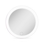 Zadro 4 Round LED Mirror Makeup Travel Mirror with Light Rechargeable Compact Mirror for Purses Portable Carrying Pouch