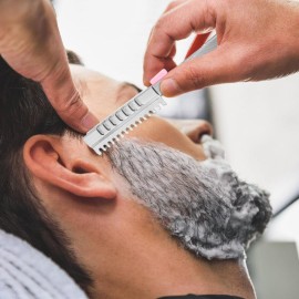 FRCOLOR Manual Razor Full Stainless Steel Vintage Not Include Blade Foldable Barber Razor Scraper Razor Beard Salon Haircut Tools for Men Use