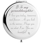 Granddaughter Gifts from Grandma and Grandpa, To My Granddaughter Makeup Mirror for Birthday Graduation Christmas