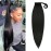 GLAM21USA 32 Inch Long Straight Ponytail Wrap Around Heat Resistant Synthetic Hair Piece Extensions (1B-OFFBLACK)